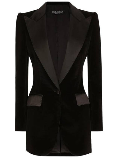 Dolce & Gabbana Cotton Velvet Single-Breasted Turlington Tuxedo Jacket: - DOLCE&GABBANA - BALAAN 1