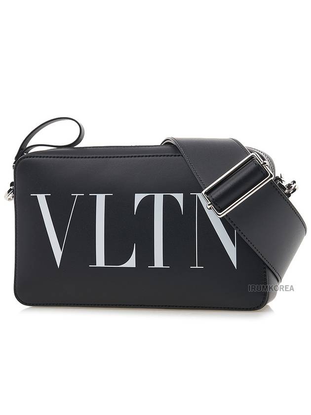 Garavani VLTN logo leather cross bag black - VALENTINO - BALAAN 3