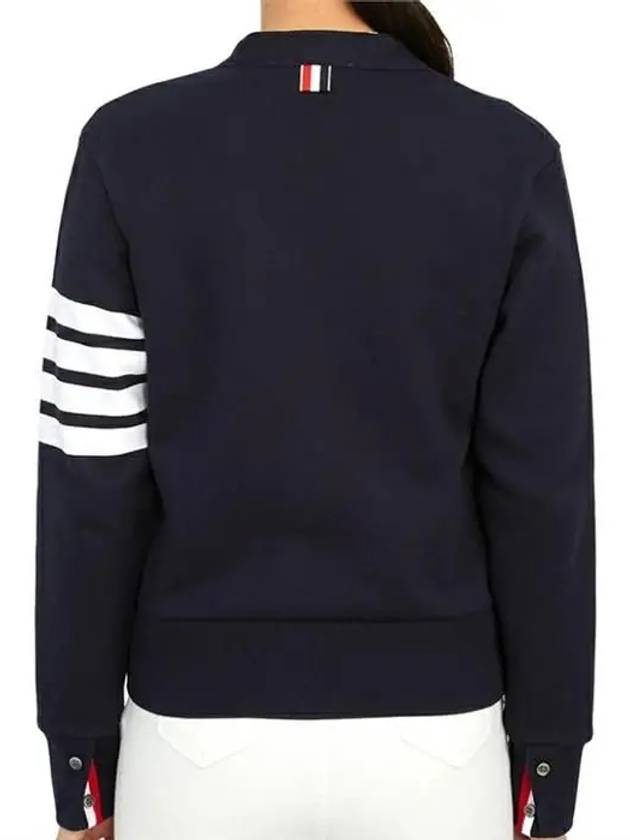 4-Bar Loopback Jersey Cardigan Navy - THOM BROWNE - BALAAN 4