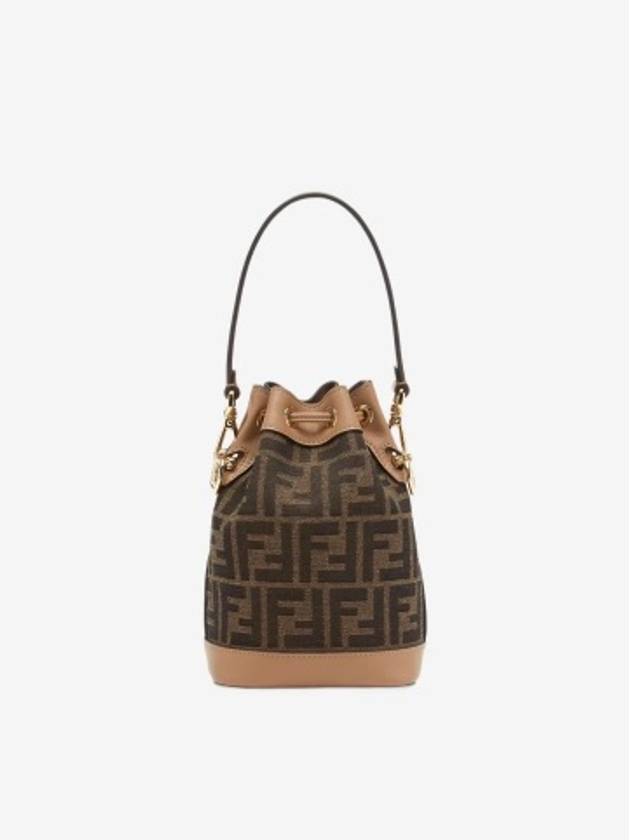 Mon Tresor FF Mini Fabric Bucket Bag Brown - FENDI - BALAAN 4