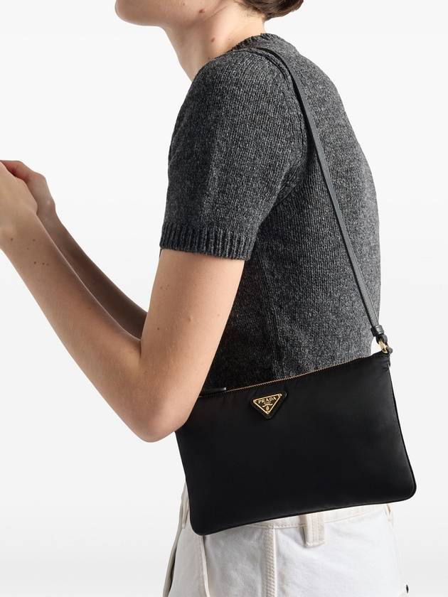 Triangle Logo Pouch Shoulder Bag Black - PRADA - BALAAN 7