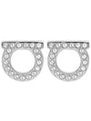 Gancini Crystal Small Earrings Silver - SALVATORE FERRAGAMO - BALAAN 2