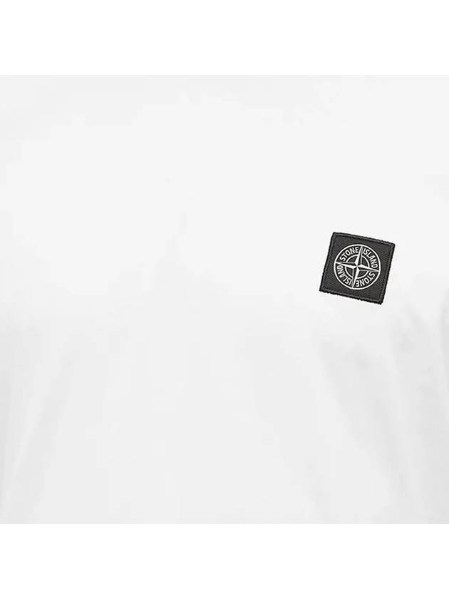 Logo Patch Cotton Long Sleeve T-Shirt White - STONE ISLAND - BALAAN 5