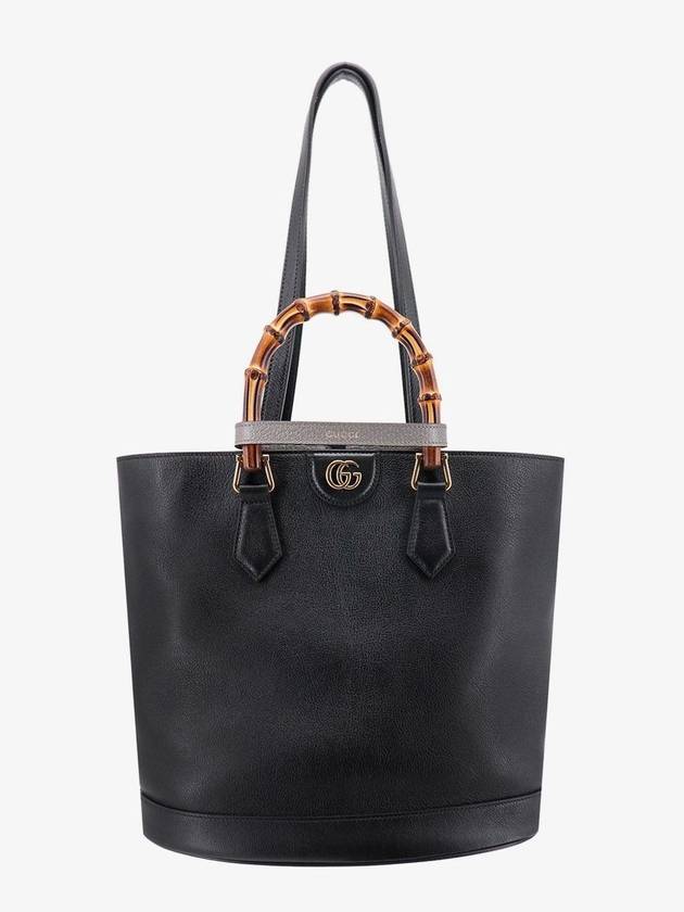 Diana Bamboo Handle Medium Leather Tote Bag Black - GUCCI - BALAAN 1