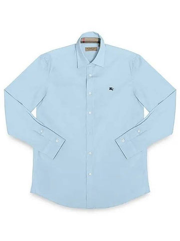 Men's Cambridge Long Sleeve Shirt Blue - BURBERRY - BALAAN.