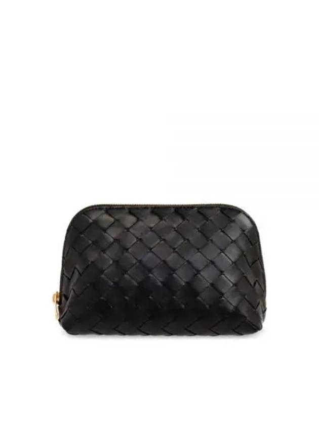 Intrecciato Calfskin Pouch Black - BOTTEGA VENETA - BALAAN 2