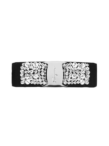 Vara Bow Black Hair Clip Silver - SALVATORE FERRAGAMO - BALAAN 1