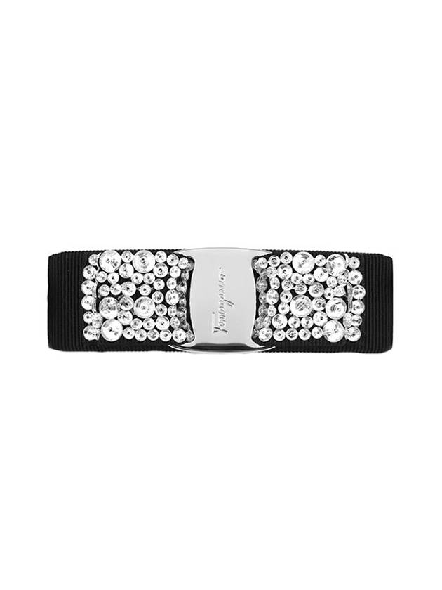 Vara Bow Black Hair Clip Silver - SALVATORE FERRAGAMO - BALAAN 1