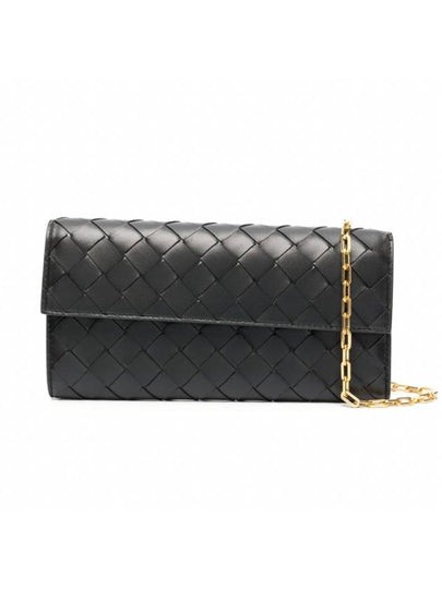 Intrecciato Chain Long Wallet Black - BOTTEGA VENETA - BALAAN 2