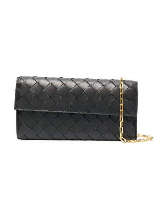 Intrecciato Chain Long Wallet Black - BOTTEGA VENETA - BALAAN 2