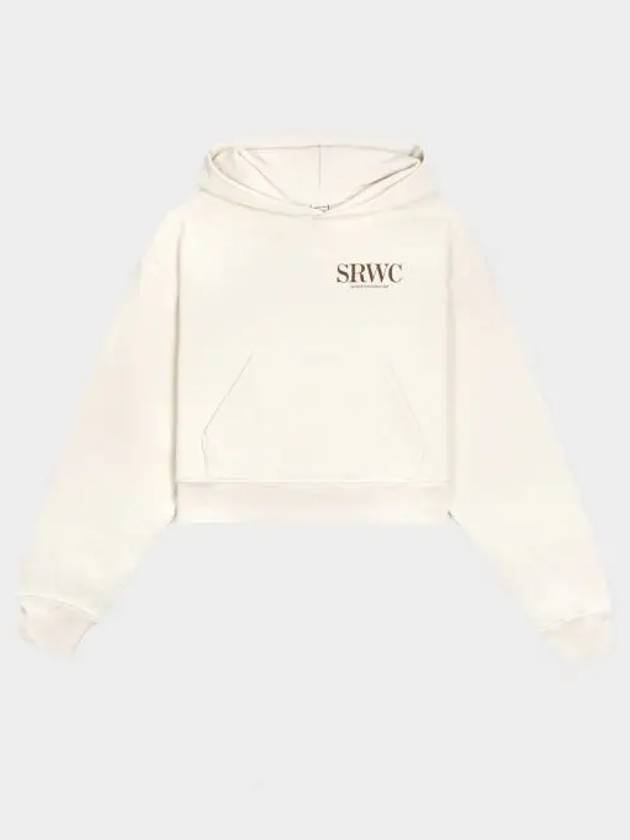 Women's SRWC Logo Cropped Hoodie Beige - SPORTY & RICH - BALAAN 2