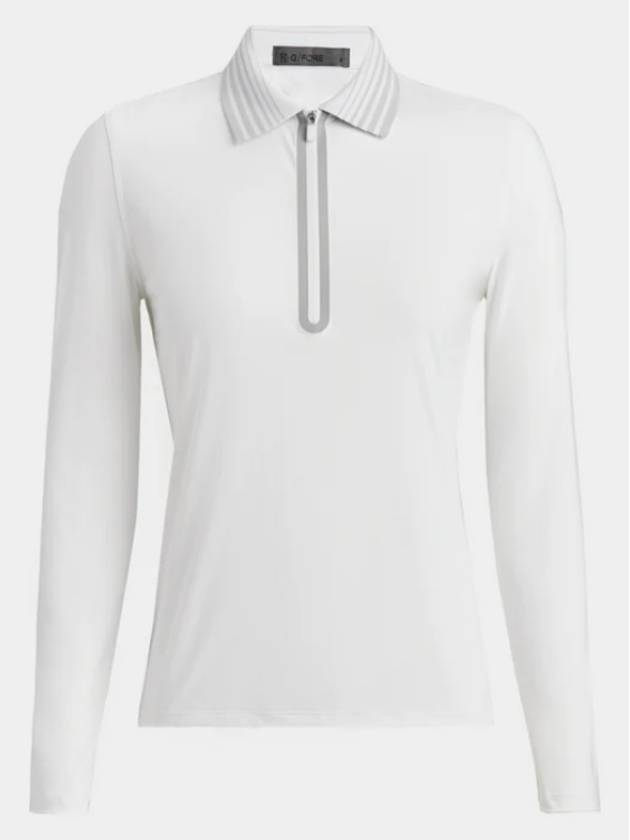 Silky Tech Nylon Quarter Polo Long Sleeve T-Shirt Snow - G/FORE - BALAAN 2