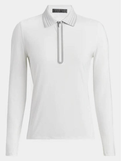 Silky Tech Nylon Quarter Polo Long Sleeve T-Shirt Snow - G/FORE - BALAAN 2