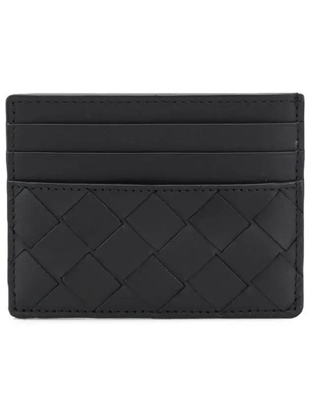 Intrecciato Leather Card Wallet Black - BOTTEGA VENETA - BALAAN 3