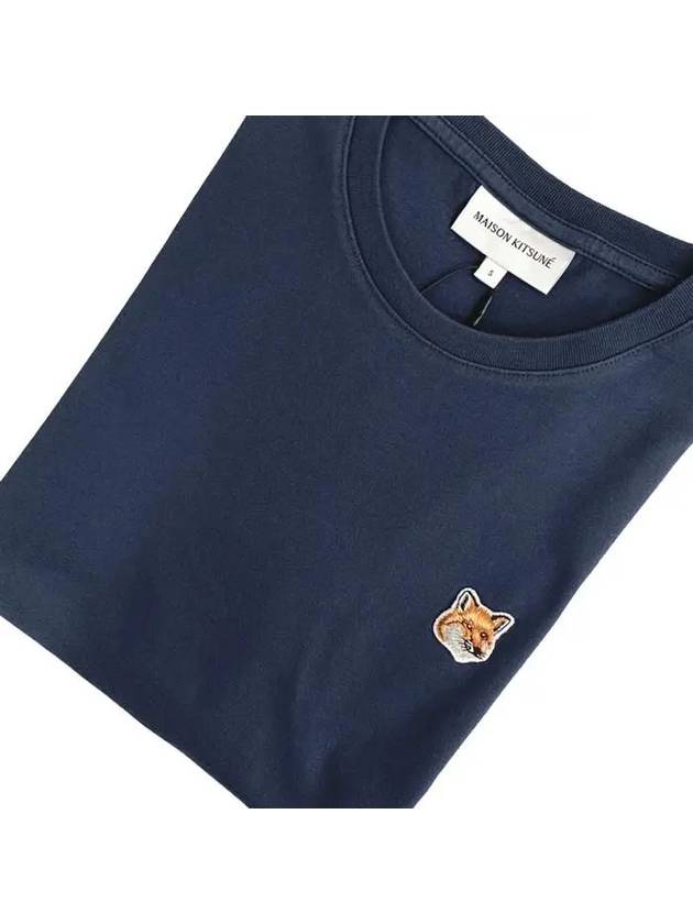 Fox Head Patch Regular Short Sleeve T-Shirt Navy - MAISON KITSUNE - BALAAN 4