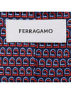 Interwoven Gancini Print Silk Tie Blue Red - SALVATORE FERRAGAMO - BALAAN 4