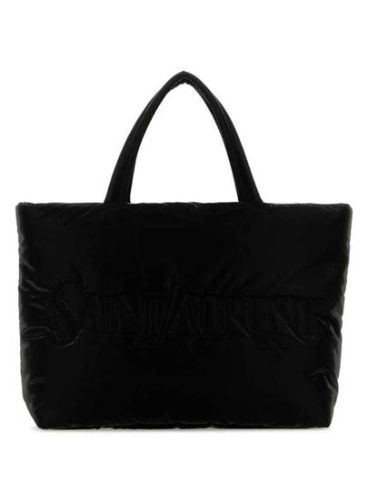 Silktech Canvas Tote Bag Black - SAINT LAURENT - BALAAN 2