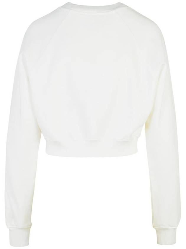 Casablanca 'Crop' White Cotton Sweatshirt - CASABLANCA - BALAAN 3