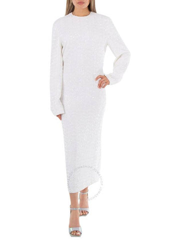 Gauchere Ladies White Vinona Long-Sleeve Sequined Stretch-Jersey Maxi Dress, Brand Size 38 (US Size 6) - GAUCHERE - BALAAN 1