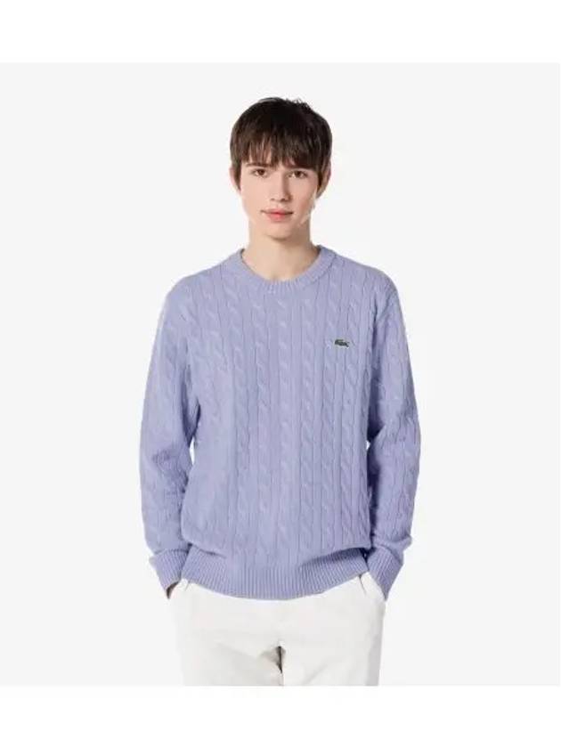 Men s Cable Pullover Light Purple - LACOSTE - BALAAN 1