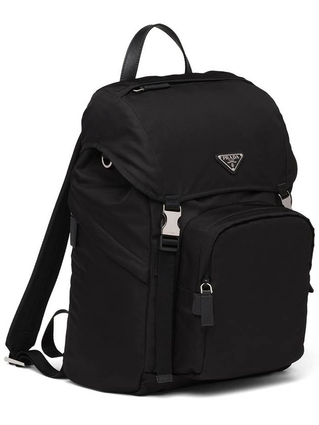 Re-Nylon Saffiano Leather Backpack Black - PRADA - BALAAN 4