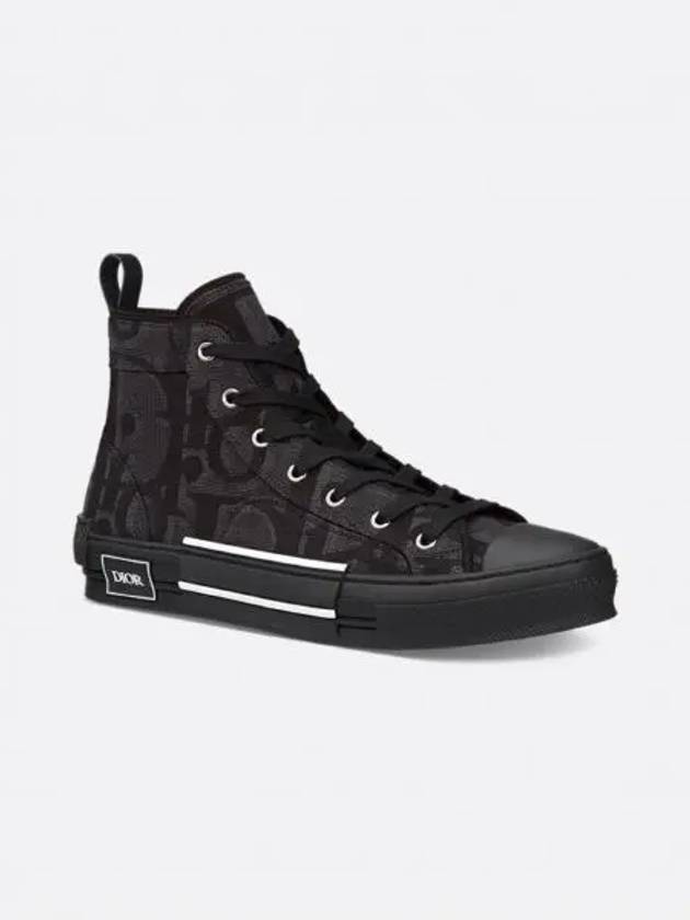 Oblique Jacquard B23 High Top Sneakers  Black - DIOR - BALAAN 2