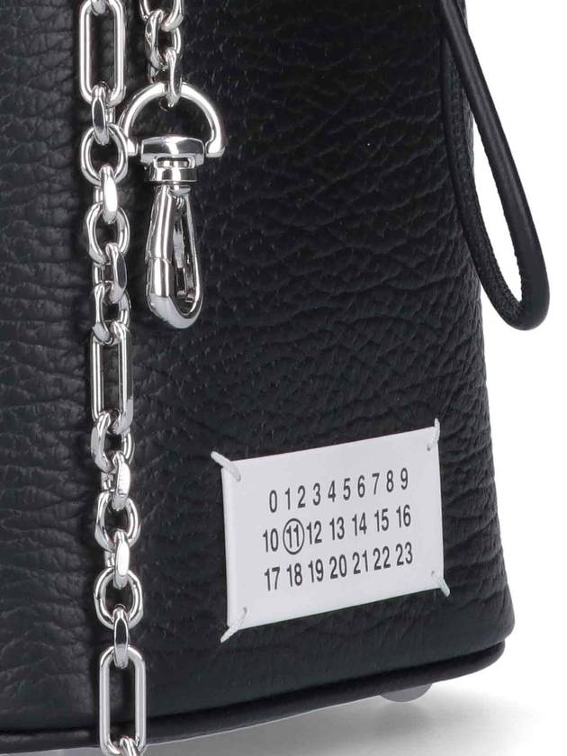 5AC Number Logo Texture Leather Bucket Bag Black - MAISON MARGIELA - BALAAN 6