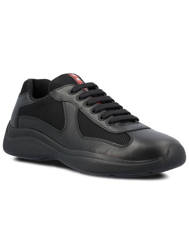 America's Cup Leather Low Top Sneakers Black - PRADA - BALAAN 3