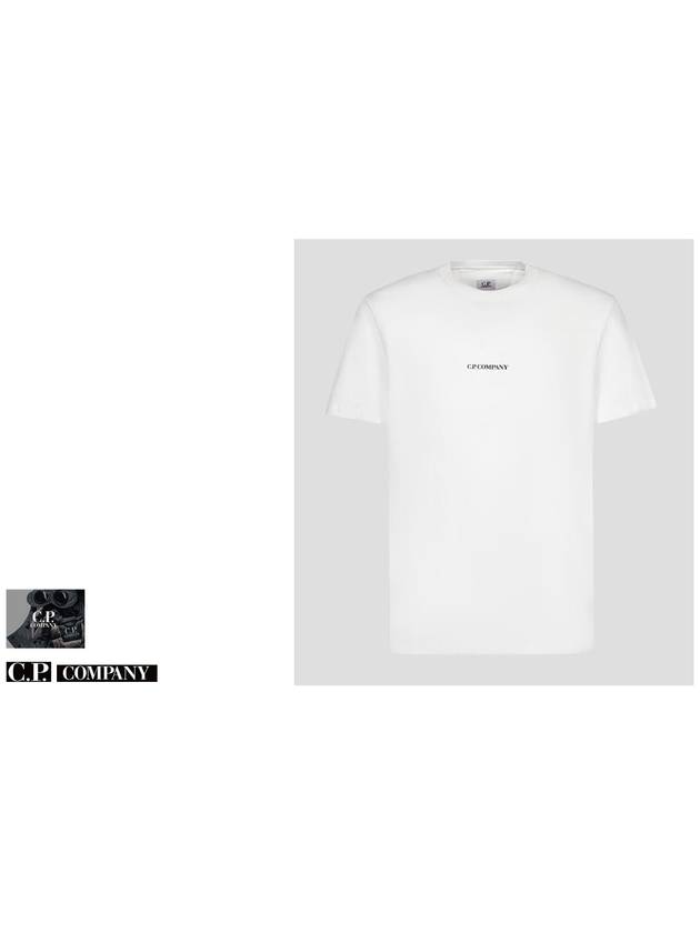 Logo Print Cotton Short Sleeve T-Shirt White - CP COMPANY - BALAAN 3