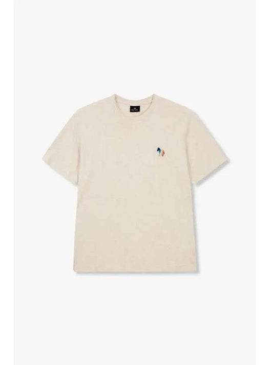 PS zebra embroidery slub t shirt beige - PAUL SMITH - BALAAN 1