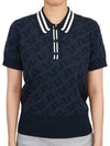 Women's Golf Aria Collar Monogram Knit Short Sleeve PK Shirt Navy - J.LINDEBERG - BALAAN 2