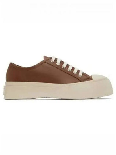 Pablo Felt Lace-Up Low-Top Sneakers Brick - MARNI - BALAAN 2