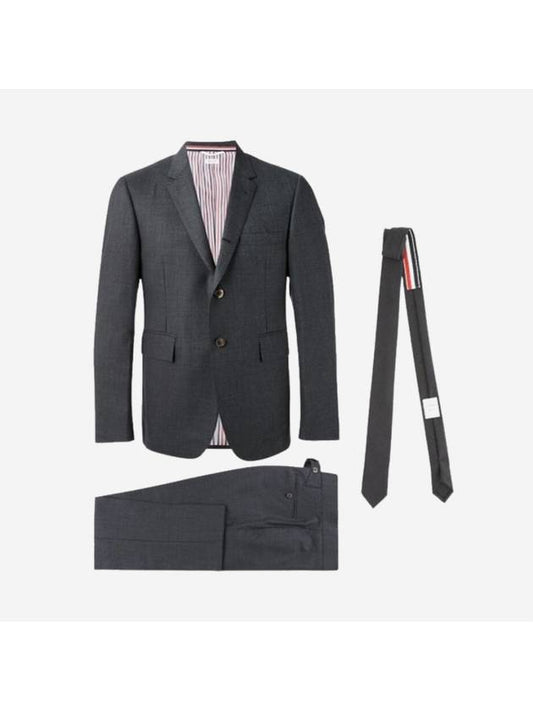 Men's Signature Classic Wool Suit Dark Grey - THOM BROWNE - BALAAN