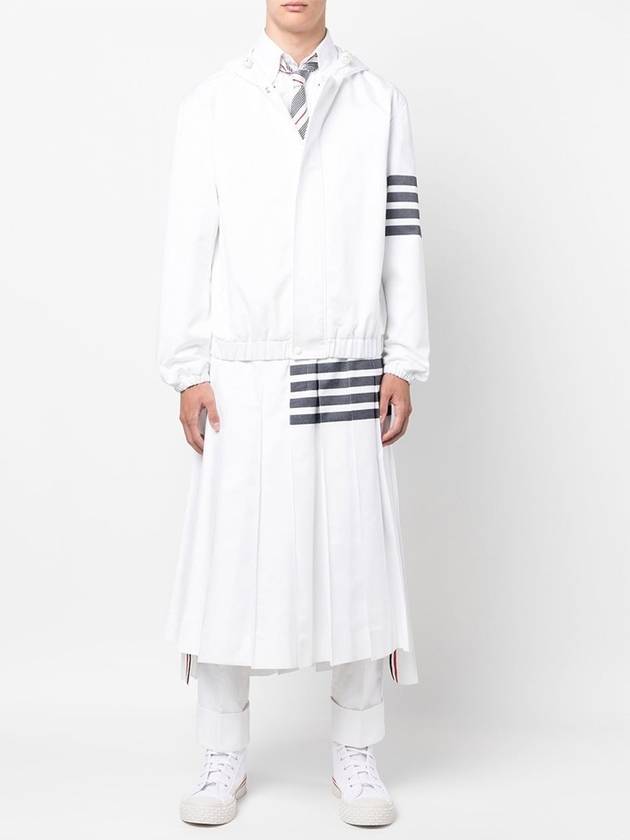 4 Bar Cotton Hooded Jacket White - THOM BROWNE - BALAAN 4