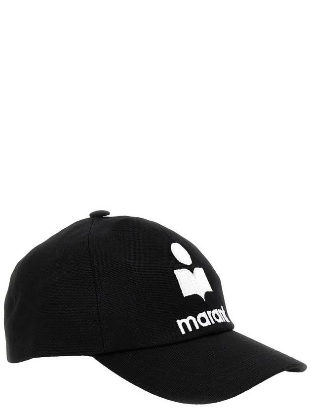 Tyron Logo Cotton Ball Cap Black - ISABEL MARANT - BALAAN 3