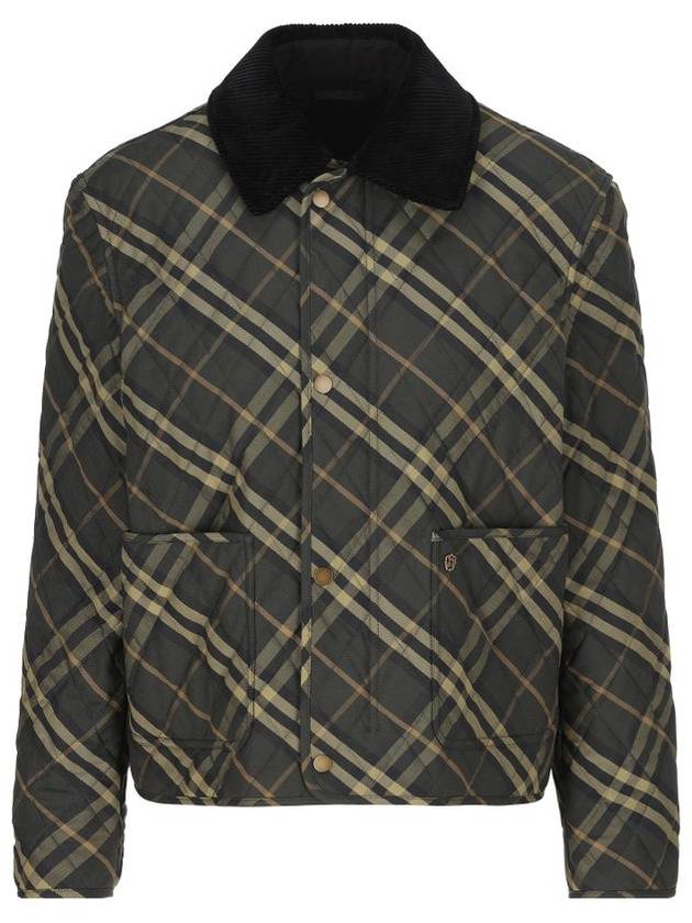 Barn Checked Quilted Cropped Jacket Shadow - BURBERRY - BALAAN 1