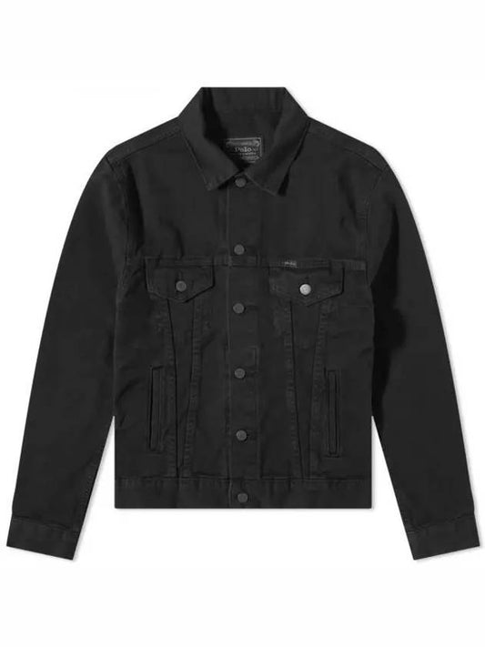 Logo Tag Trucker Cotton Denim Jacket Black - POLO RALPH LAUREN - BALAAN 1