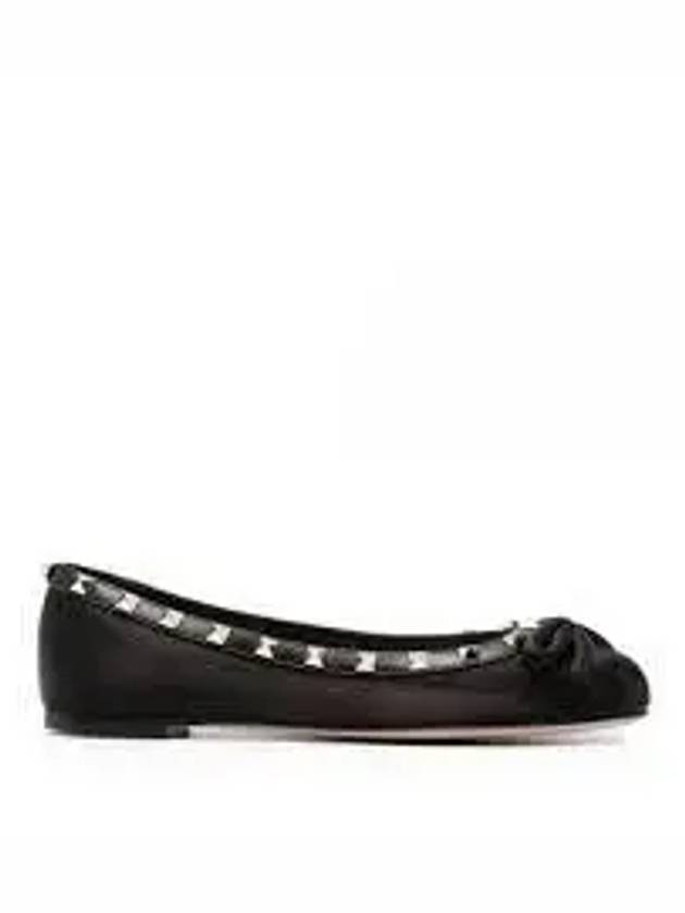 Rock Stud Ballerina Flat Black - VALENTINO - BALAAN 2