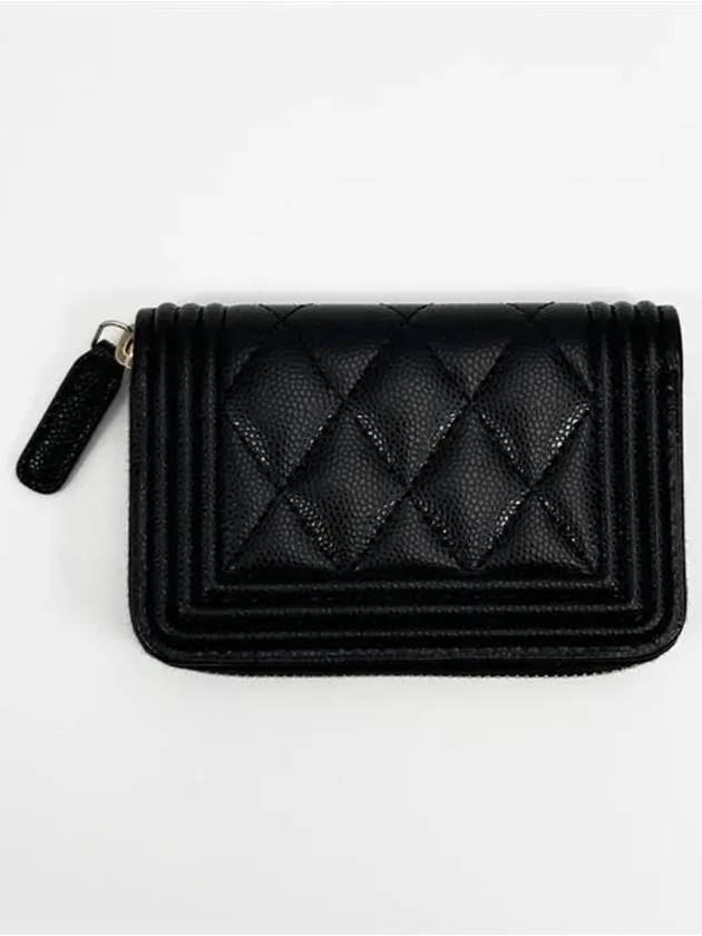 Boy Caviar Skin Coin Wallet Black - CHANEL - BALAAN 3