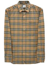 Small Scale Check Stretch Cotton Long Sleeve Shirt Beige - BURBERRY - BALAAN 2