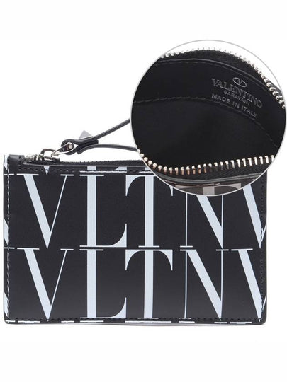 VLTN Zipper Card Wallet Black - VALENTINO - BALAAN 2