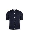 Gucci Intarsia Wool Short Sleeve T-Shirt Dark Blue - GUCCI - BALAAN 3