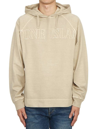 Men's Garment Dyed OLD Treatment Cotton Hoodie Dove Grey - STONE ISLAND - BALAAN 2