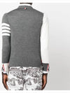 Men's Sustainable Classic Diagonal Wool Cardigan Tonal Grey - THOM BROWNE - BALAAN 5