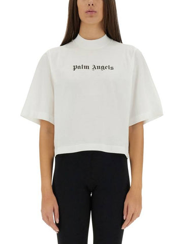 T-SHIRT WITH LOGO - PALM ANGELS - BALAAN 1