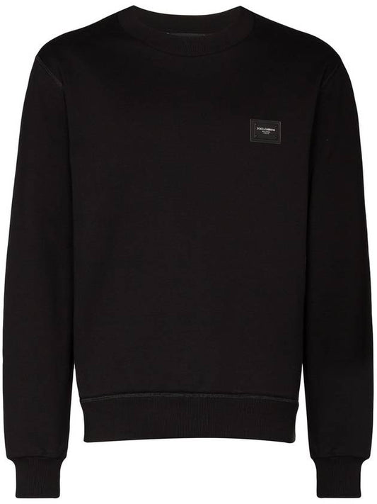 Men's Small Logo Patch Sweatshirt Sweatshirt Black - DOLCE&GABBANA - BALAAN.