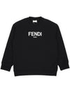 Kids Logo Print Sweatshirt Black - FENDI - BALAAN 4