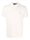 Embroidered Brown Pony Slim Fit Polo Shirt White - POLO RALPH LAUREN - BALAAN 2