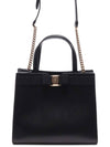 Vara Bow Top Handle Tote Bag Black - SALVATORE FERRAGAMO - BALAAN 3