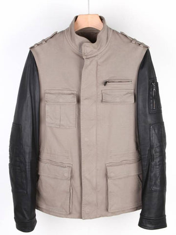 Arm leather M65 field jacket beige PBSP86C - NEIL BARRETT - BALAAN 1